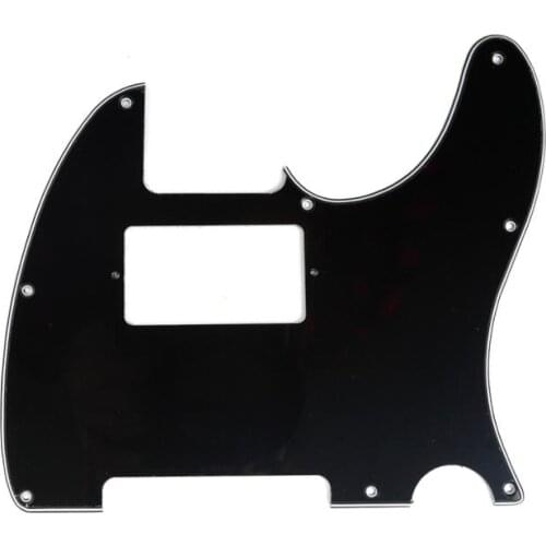 Musiclily 8 Hole Guitar Tele Pickguard Humbucker HH for USA/Mexican Made Fender Standard Telecaster Modern Style, 3Ply Black
