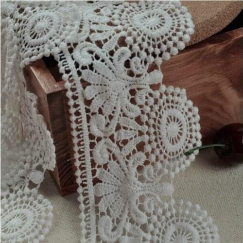 Hot sale beautiful dandelion design 100% cotton embroidered lace for Diy handmade clothes accessories,Free Shipping