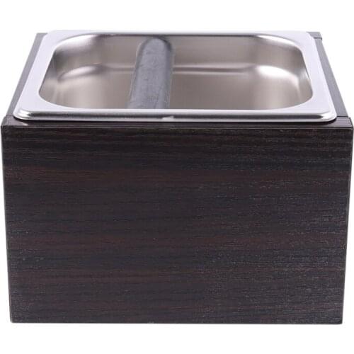 Quality Wood Trash Can Coffee Knock Box Espresso Grounds Container Residue For Barista With Handle Coffee Residue Bucket Grind