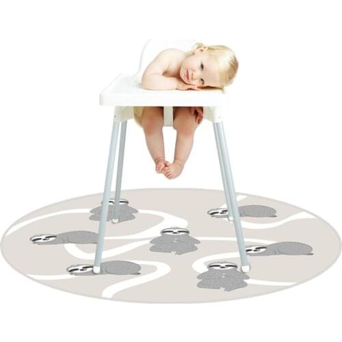 Highchair Floor Protector Mat Anti-Slip Silicone Spot Mat Baby Eatting Mat Kids Round Floor Crawling Play Mat