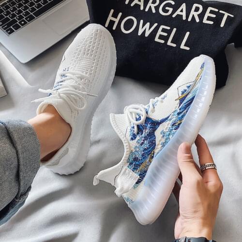 2021 summer new Korean fashion versatile running shoes mesh woven breathable mens shoes sneakers