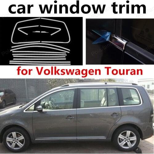 Hot sell car styling Stainless Steel car window trim decoration accessary for Volkswagen Touran 2008-2015 without column