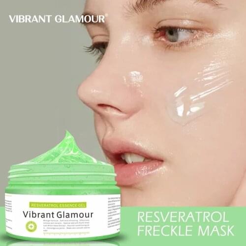 VIBRANT GLAMOUR Resveratrol Freckle Face Mask Hyaluronic Acid Face Cream Moisturize Shrink Pores Whitening Anti-aging Skin Care