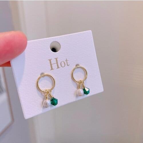 Trendy Pearl Stud Earring Female Crystal Rhinestone Geometric Round Stud Earrings For Women Elegant Wedding Party Jewelry Gifts