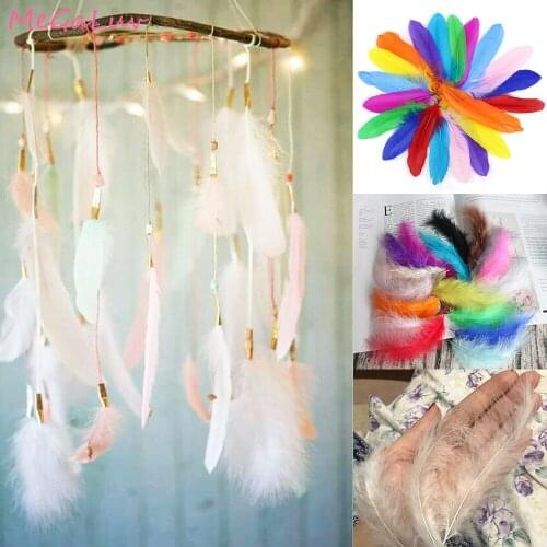 50Pcs 6-8 Inch Natural Large Colorful Goose Feathers For Dream Catcher Crafts And Clothing Decoration DIY Jewelry Plume Feather