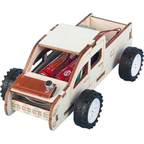 Educational Car Toy Voice Control Exercise Thinking Wood Electric Wooden Car Toy for Kid