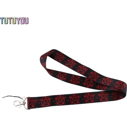 PC3028 TV Show Supernatural Rune Keychain Lanyard For Keys ID Card Pass Gym Mobile Phone USB Badge Holder DIY Hang Rope