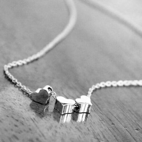 Valentines Day present present 2018 Boho Choker Necklace Fashion Chain three love heart Jewelry Pendants Necklaces for Women