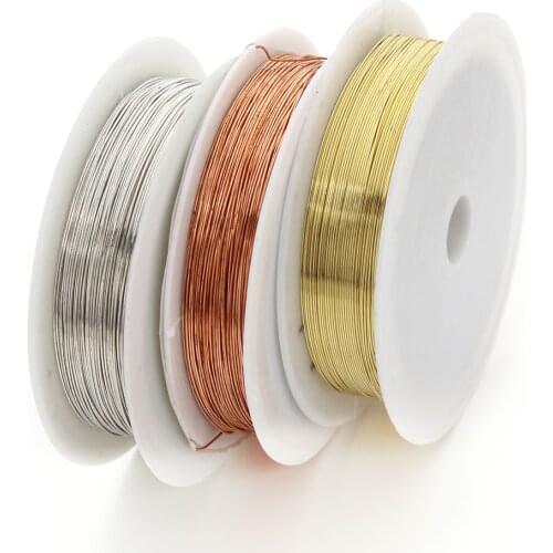 30meters/roll 0.25mm Gold Silver Color Copper Beading Wire for Beaded Necklace Bracelet Jewelry Making
