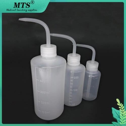 250ml LDPE white curved pipe washing bottle with scale flushing bottle thickened Laboratory Supplies