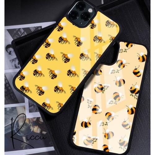Cute Cartoon Animal Bee Phone Case Rubber for iPhone 12 11 Pro Max XS 8 7 6 6S Plus X 5S SE 2020 XR 12 Mini case