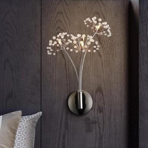 Luxury Crystal Dandelion Wall Lamp Modern Simple Living Room Background Wall Light Corridor Bedroom Corridor Bedside Lights