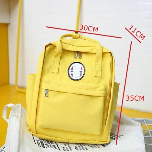 Japanese Harajuku style Spirited Away No Face Man Backpack Kaonashi Women Girls Kids Fashion Bags