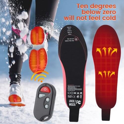 2100Mah Rechargeable Electric Heating Insoles With Remote Control Winter Warm Heated Insoles Sport Shoes Pads For Skiing Hunting