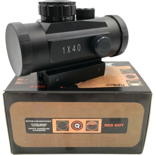 NEW Riflescope Tactical 1X40 MM Red Green Dot Sight Scope Optic Hunting Riflescope With 11/20MM For Rifle Outdoor Air Gun