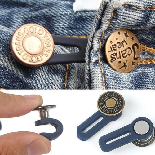 Casual Pants Retractable Waist Extension Button Adjustable Disassembly Retractable Jeans Metal Letter Buttons Sewing Accessories