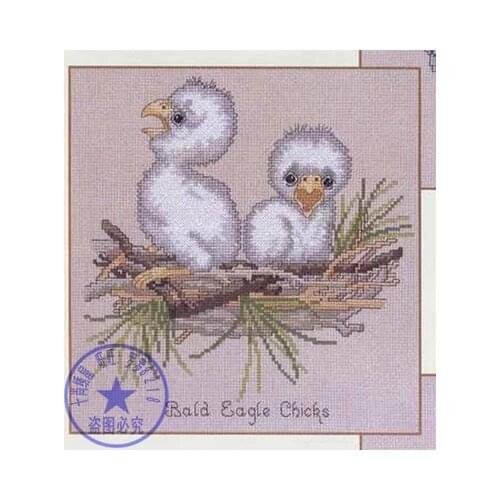 Top Quality Lovely Cute Counted Cross Stitch Kit Bald Eagle Chicks Birds Bird in Nest