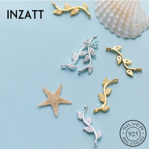 INZATT Real 925 Sterling Silver Animal Zircon HollowFlower Plant Charms For Women Wholesale Handmade Of DIY Cute Accessories
