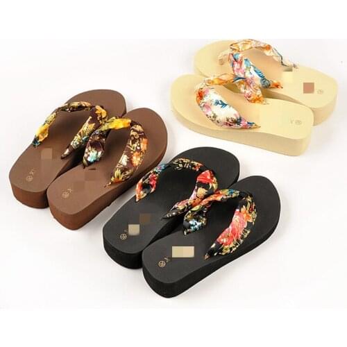 2020 Women Shoes Sliper Summer 2020 Bohemia Floral Beach Sandals Wedge Platform Thongs Slippers Flip Flops zapatos de mujer