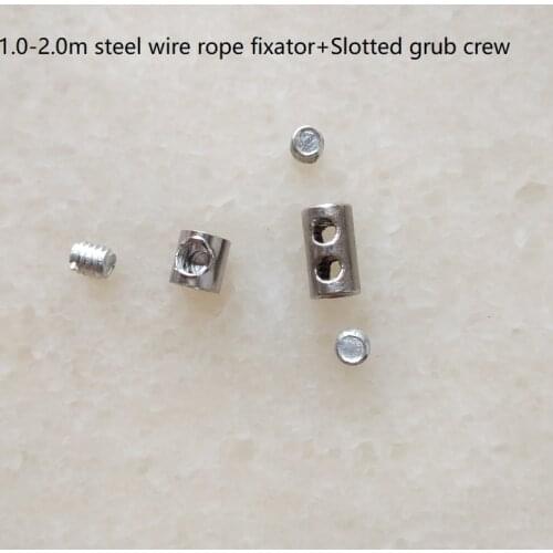 1.0-2.0m steel wire rope fixator+Slotted grub screw with single/double holes Steel Wire Rope anchors Fittings Clip