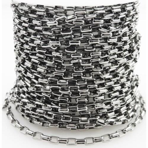 1meters Round Circular Arc Box Link Chains DIY Necklace For Men & Women Stainless Steel Jewelry Accessories