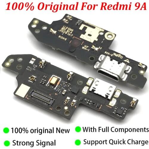 100% Original Tested Redmi 9A Charging Port Connector Board Parts Flex Cable With Microphone Mic For Xiaomi Redmi 9 9A