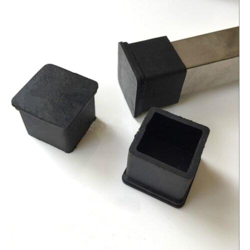 20x20mm Rubber Square Tube Sleeve Table Foot Sleeve Pipe Cap Waterproof Moisture-proof Non-slip Soft Outer Rubber Sleeve