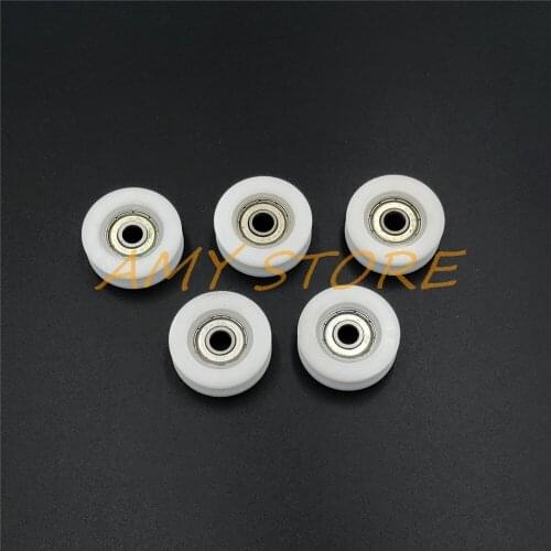 5pcs U Groove 608 Ball Bearing Nylon Plastic Embedded Guide Roller Pulley 8x29.5x8 8x30x10 8x33x10.5 8x36x13 8x46.5x10 8x50x12