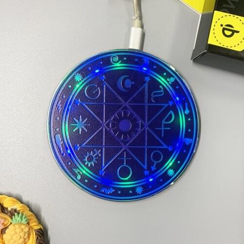 Magic Circle 10W Qi Charging Pad Wireless Phone Charger For iPhone 8 plus X XS 11 12 Pro Max XR For Xiaomi Huawei Universal