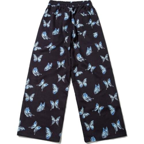 Hip Hop Streetwear Baggy Pants Men 2021 Autumn Bear Butterfly Print Sweatpants Harajuku Jogger Men Trousers Cotton