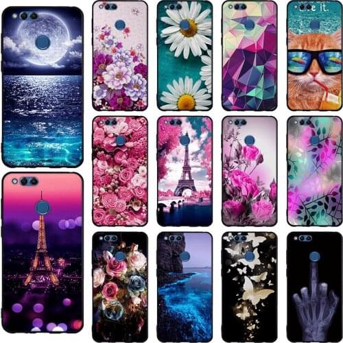 Painting 5.93" for Huawei Honor 7X Case Cover Soft Silicone Patterned Honor 7X Phone Protective Back Case for Huawei 7X 7 X Capa
