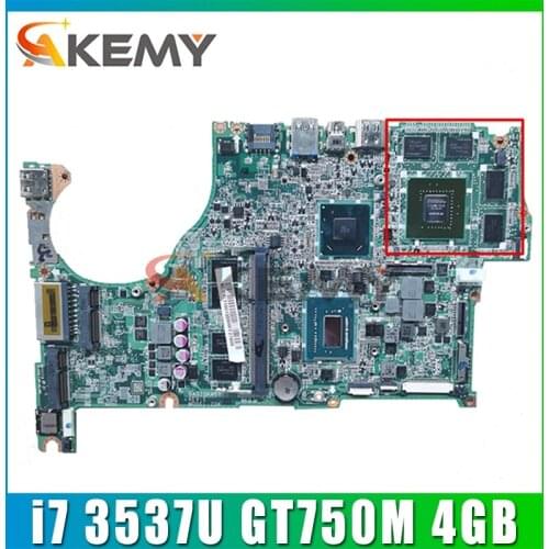 DA0ZQKMB8E0 For ACER V5-572G V5-572 V5-472G V5-472 Laptop motherboard CPU i7 3537U GPU GT750M 4GB RAM 4GB Test OK Mainboard
