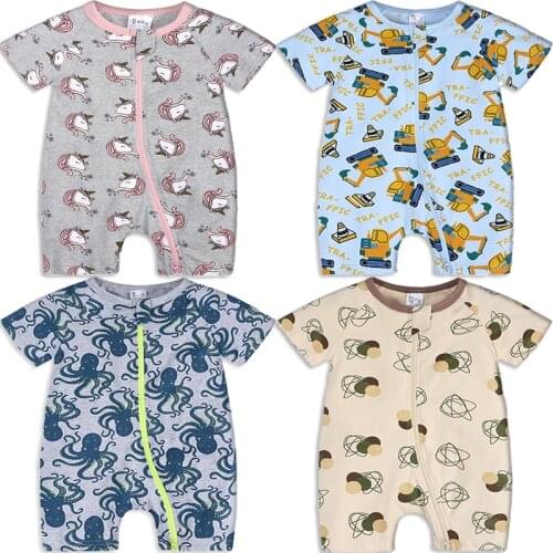 Summer New Short Sleeve Baby Boys Girls Romper Cartoon Foal Cotton Clothing Newborn Clothes Infant Jumpsuit Pajamas Outfits 2021