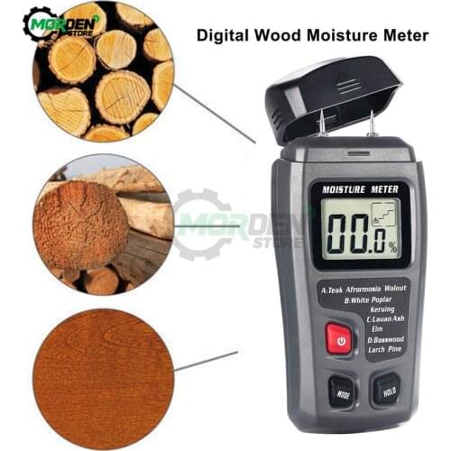 Two Pins Digital Wood Moisture Meter 0-99.9% Wood Humidity Tester Timber Damp Detector with Large LCD Display Dropship