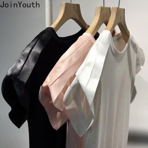 Женские однотонные футболки JoinYouth China At AliExpress