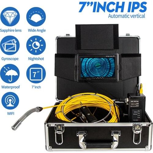 Sewer Camera with 7 inch DVR Auto Balance 512HZ Transmitter Pipe Locator IP68 HD 1000TVL Camera With 12 LED for Plumber Roof