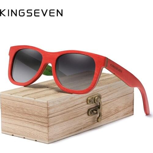KINGSEVEN Handmade 2020 Natural Wooden Mens Glasses Polarized Sunglasses Gradient Lens Women Traveling Vintage Oculos De Sol