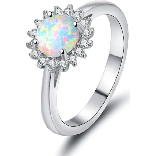 Fashion Generous 925 Sterling Silver Rings for Women Wedding Sets Round Cubic Zirconia Engagement Ring