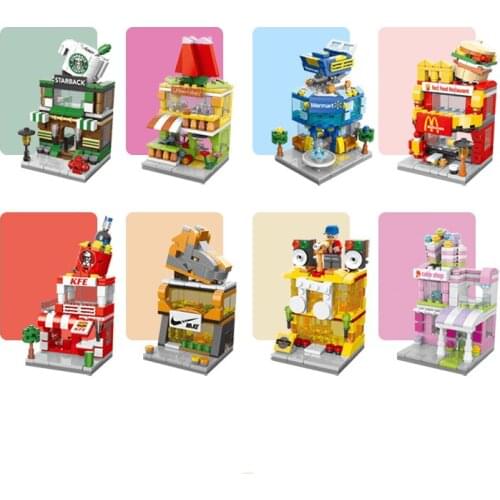 Model Particle Building Block Model Street View Building Series Boys and Girls Toys Birthday Gift Model Kit Trendy Furnishings