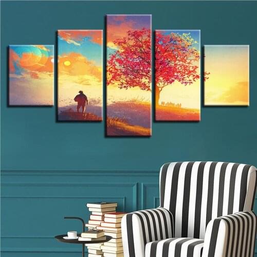 Beautiful Scenery HD Printed 5 Piece Canvas Art Scenery Painting Wall Pictures for Living Room Home Decor Anime Poster Wall Art
