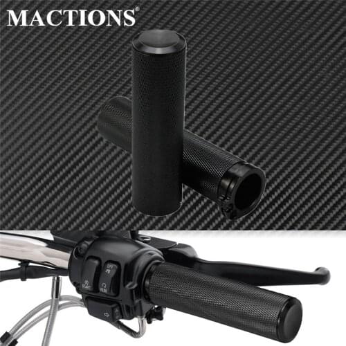 Motorcycle 1'' Hand Grips 25mm CNC Handle Bar Grip Black Aluminum For Harley Sportster XL Dyna Softail Touring VRSC For Honda