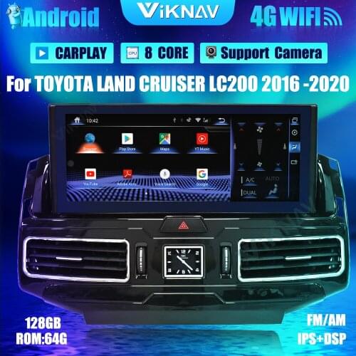 128GB Anti-Glare Android 10.0 DVD Multimedia Player For TOYOTA LAND CRUISER LC200 2016 -2020 GPS Navigation Auto Audio Headunit