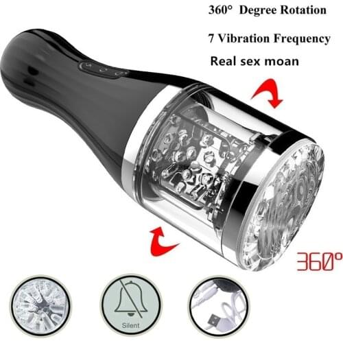 Automatic Realistic 7 Speed Rotating Male Men Masturbator Sex Toys with Sync Erotic Female Voice for Stimulation masturbator