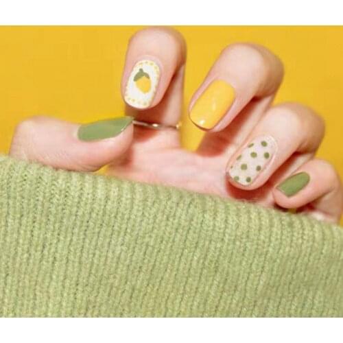 24pcs Detachable False Nail Artificial Tips Set Full Cover For French Decoration Press On Fake Nails Extension Tips With Glue