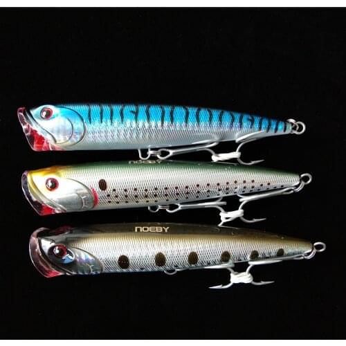 Noeby 3pcs 140mm 40g popper fishing hard lure Topwater Floating artificial baits for fishing sea bass