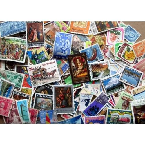 New Zealand 100 Pcs Lot Used Special commemorative Timbre Postage Stamps Post Mark Off Paper Collecting No Repeat All Different