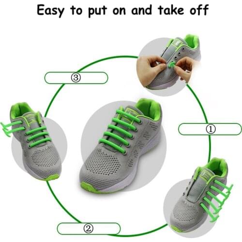 New Elastic Silicone Shoelace Semicircle Silicone Shoelaces Special No Tie Shoelace for Men Women Shoe Laces Rubber Laces