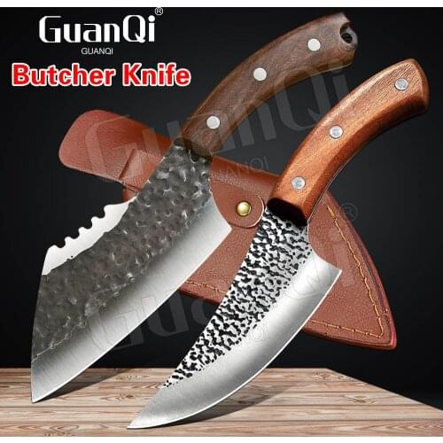 Meat Cleaver Hunting Knife Handmade Boning Knife Chef Knife Stainless Steel Butcher Knife Fishing Knife Cutter Bone Knife Knives