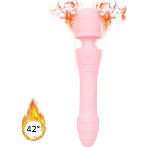 OLO Sex Toys for Women Lesbian Heating Dildo Vaginal Massage 7 Speed AV Magic Wand Double Vibration Clit Stimulator