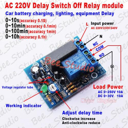 AC 220V 230V Adjustable Timer Delay Switch Turn Off Time Control Relay Module